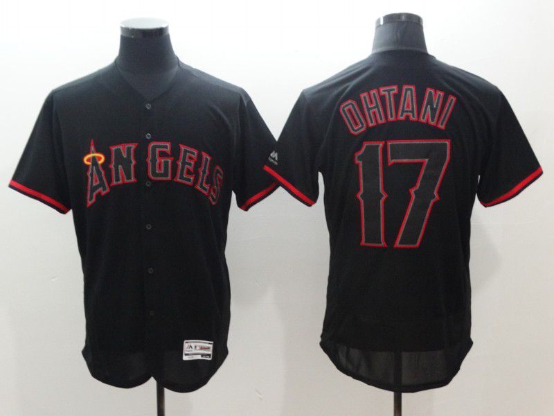 Men Los Angeles Angels #17 Ohtani Black Elite MLB Jerseys